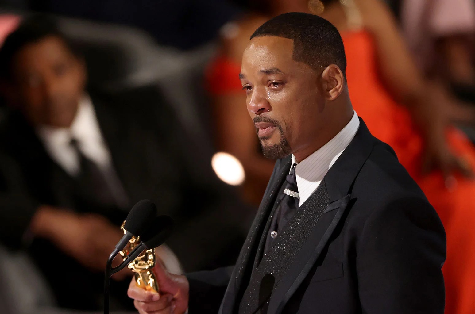 Will Smith accepting his award at the Oscars 2022 for King Richard